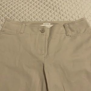 Capri slacks with side slits.